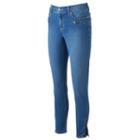 Women's Juicy Couture Flaunt It Zipper Accent Skinny Jeans, Size: 0, Blue Other