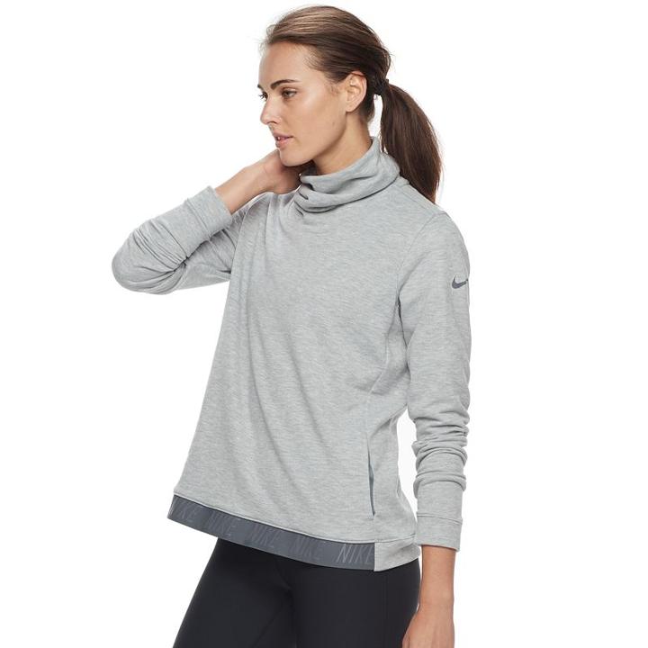 Women's Nike Dry Training Cowl Neck Running Top, Size: Medium, Grey Other