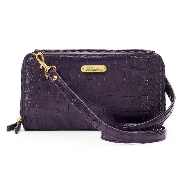 Buxton Nile Exotic Dual Zip-around Convertible Ultimate Organizer, Women's, Lt Purple
