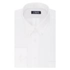 Men's Chaps Regular Fit Non Iron Stretch Button-down Collar Dress Shirt, Size: 17 36/37, White
