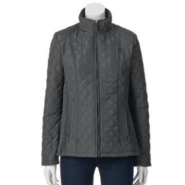 Women's Weathercast Quilted Jacket, Size: Medium, Grey