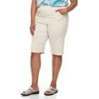 Plus Size Croft & Barrow&reg; Pull-on Skimmer Denim Shorts, Women's, Size: Regular, Lt Beige