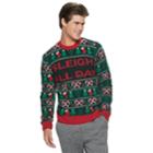 Men's Sleigh All Day Christmas Sweater, Size: Xl, Med Green