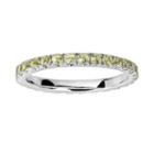 Oro Leoni Sterling Silver Peridot Eternity Ring - Made With Genuine Swarovski Gemstones, Women's, Size: 7, Yellow