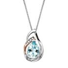 Sterling Silver Aquamarine Teardrop Pendant Necklace, Women's, Size: 18, Blue