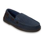 Dearfoams Men's Twill Moccasin Slippers, Size: Small, Blue Other