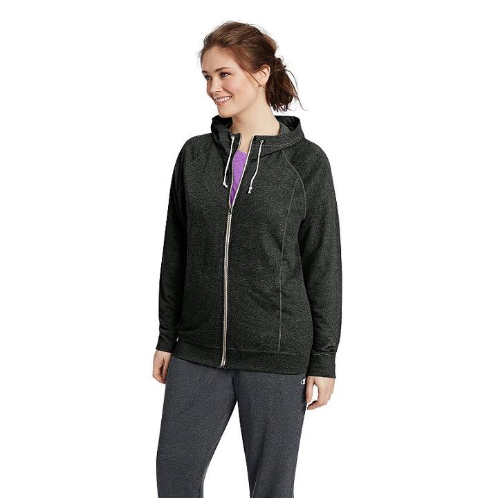 Plus Size Champion Hooded French Terry Jacket, Women's, Size: 3xl, Black