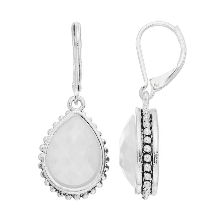 Napier Teardrop Earrings, Women's, White