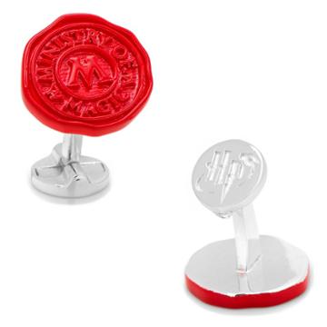 Harry Potter Ministry Of Magic Wax Stamp Cuff Links, Men's, Red