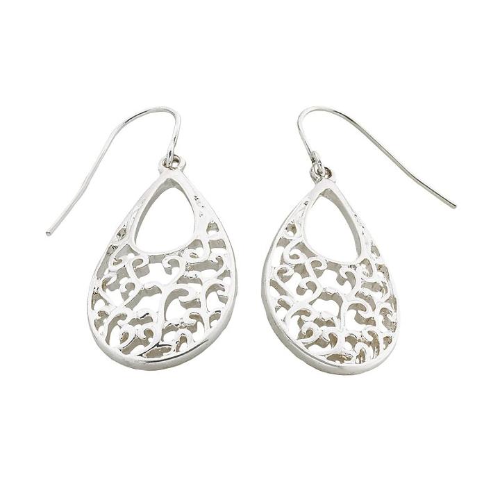 Apt. 9&reg; Silver Tone Teardrop Earrings, Women's, Grey