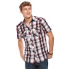 Men's Rock & Republic Plaid Button-down Shirt, Size: Small, Drk Purple