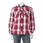Big & Tall Rock & Republic Classic-fit Plaid Roll-tab Button-down Shirt, Men's, Size: 3xl Tall, Med Red
