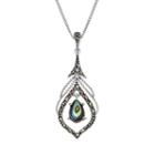 Tori Hill Abalone & Marcasite Sterling Silver Pendant Necklace, Women's, Blue