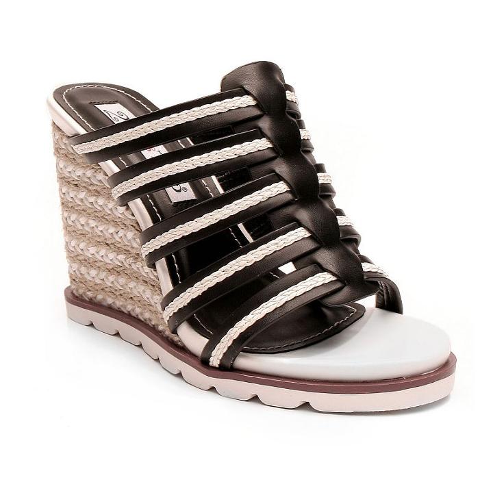 2 Lips Too Too Upswing Women's Wedge Sandals, Girl's, Size: Medium (9), Black