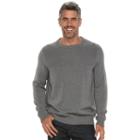 Men's Croft & Barrow&reg; Classic-fit Textured Yoke Crewneck Sweater, Size: Medium, Grey