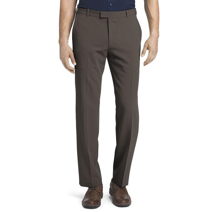 Men's Van Heusen Flex Straight-fit No-iron Dress Pant, Size: 30x30, Dark Brown