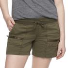 Women's Sonoma Goods For Life&trade; Zipper Accent Pull-on Utility Shorts, Size: 14, Green