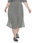 Plus Size Popsugar Print Midi Skirt, Women's, Size: 3xl, Black