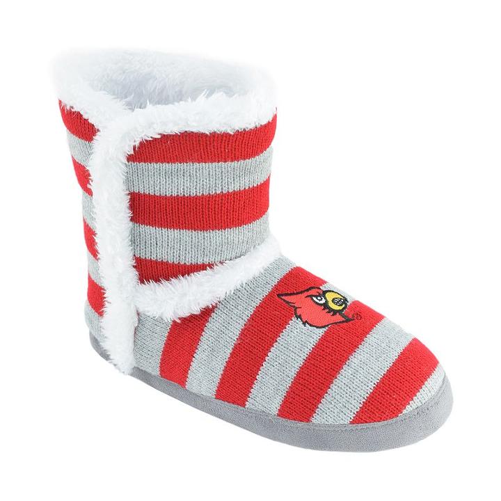 Women's Louisville Cardinals Striped Boot Slippers, Size: Small, Team