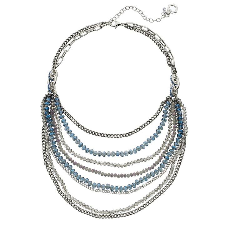 Simply Vera Vera Wang Nickel Free Beaded Multistrand Necklace, Women's, Blue