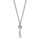Simply Vera Vera Wang Tri Tone Chain Wrapped Heart & Tassel Pendant Necklace, Women's, Light Pink