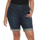 Plus Size Jennifer Lopez Cuffed Denim Bermunda Shorts, Women's, Size: 20 W, Dark Blue