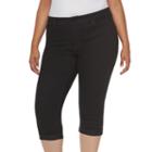 Plus Size Jennifer Lopez Roll Cuff Capri Jeans, Women's, Size: 18 W, Black