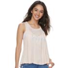 Juniors' About A Girl Heart State Swing Tank, Size: Medium, Pink