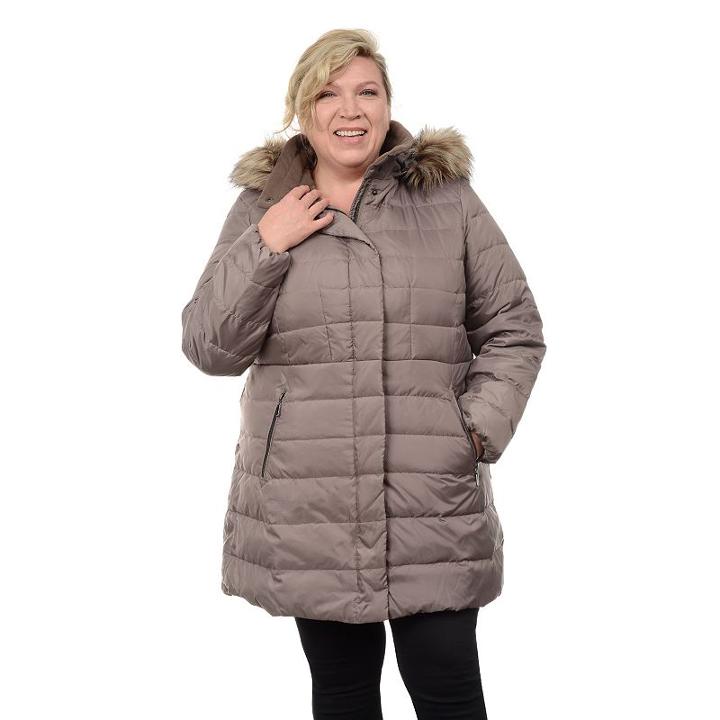 Plus Size Fleet Street Quilted Down Jacket, Women's, Size: 2xl, Brown