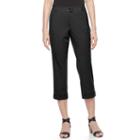 Women's Dana Buchman Crop Cuffed Dress Pants, Size: 10, Black