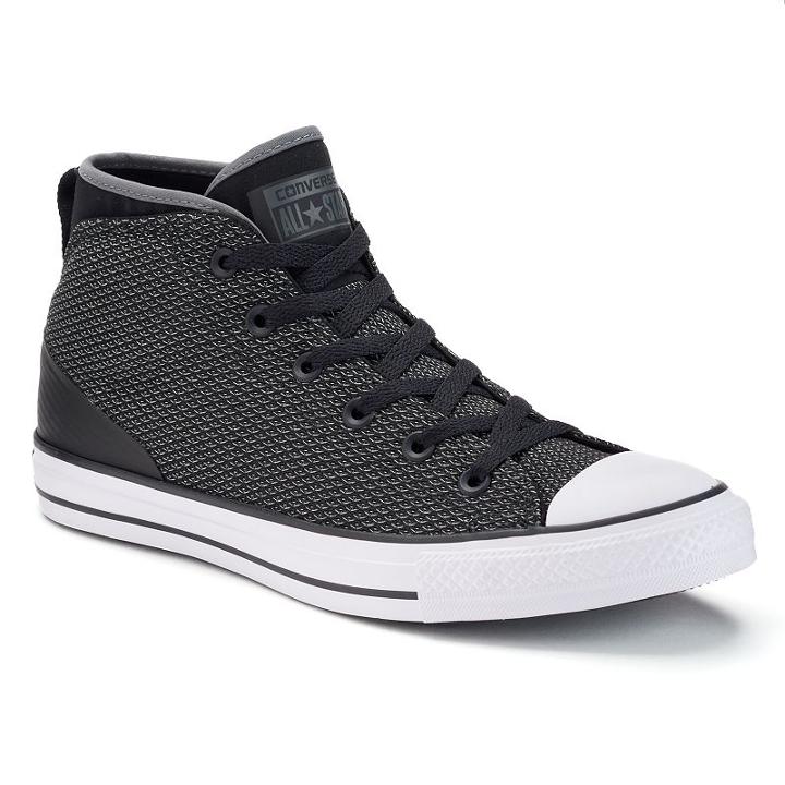 Men's Converse Chuck Taylor All Star Syde Street Mid Reflective Shoes, Size: 9, Black