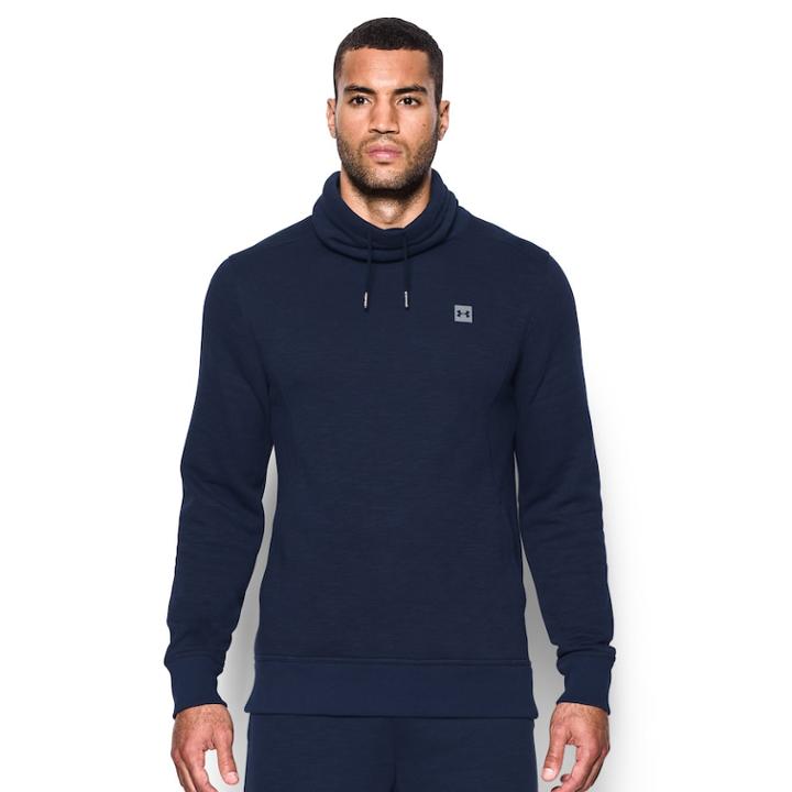 Men's Under Armour Baseline Funnelneck Pullover, Size: Xl, Blue (navy)