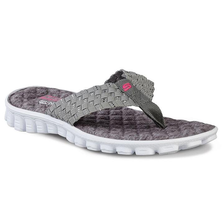 Skechers Ez Flex Cool Beach Women's Thong Sandals, Girl's, Size: 6, Med Grey