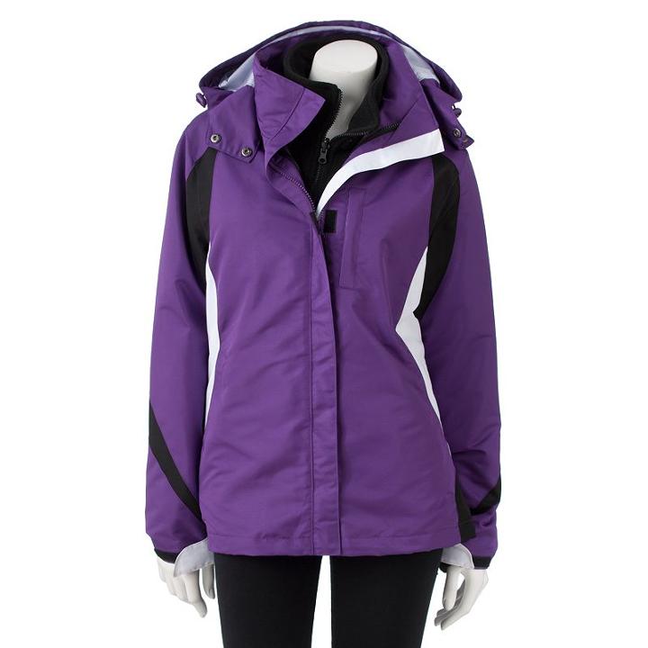 Women's Excelled Hooded Colorblock Systems Jacket, Size: Large, Purple