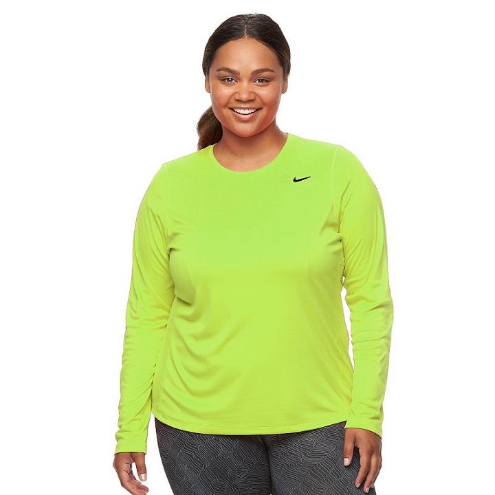 Plus Size Nike Ext Miler Dri-fit Running Tee, Women's, Size: 1xl, Drk Yellow