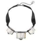 Simply Vera Vera Wang Oversized Geometric Stone Ribbon Necklace, Women's, Black
