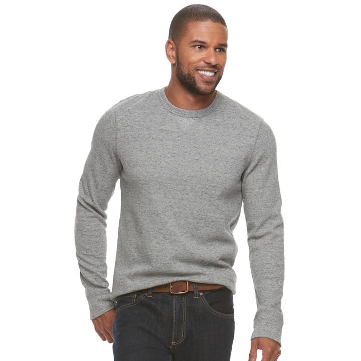 Big & Tall Sonoma Goods For Life™ Classic-fit Soft-touch Stretch Thermal Crewneck Tee, Men's, Size: 2xb, White