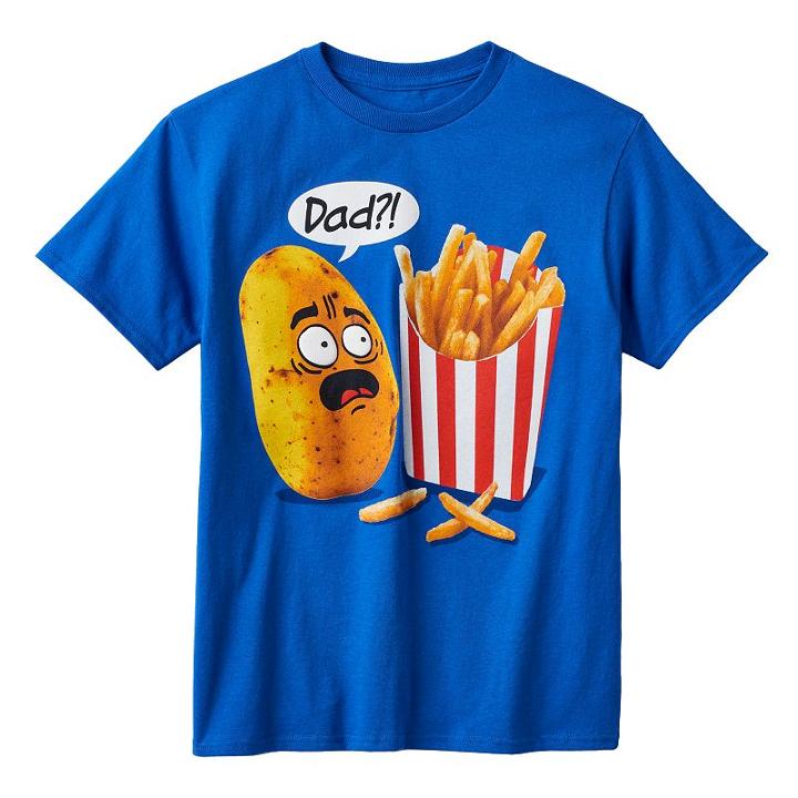 Boys 8-20 French Fries & Spud Tee, Boy's, Size: Small, Blue