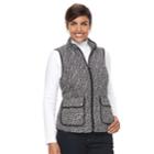 Women's Croft & Barrow&reg; Zip-up Quilted Vest, Size: Xxl, Med Blue