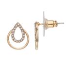 Lc Lauren Conrad Nickel Free Open Teardrop Door Knocker Earrings, Women's, Gold