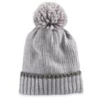 Women's So&reg; Ribbed Pom Pom Beanie, Grey
