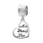 Individuality Beads Sterling Silver Mom Family Love Heart Charm, Women's, Grey