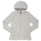 Girls Plus Size French Toast Ruffle Zip-up Hoodie, Girl's, Size: 14-16 Plus, Med Grey