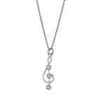 Primrose Sterling Silver Cubic Zirconia Treble Clef Pendant Necklace, Women's, Size: 18, Grey
