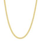 14k Gold Over Silver Curb Chain Necklace - 16 In, Women's, Size: 16, Yellow