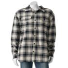 Men's Field & Stream Classic-fit Plaid Sherpa-lined Button-down Shirt, Size: Large, Natural