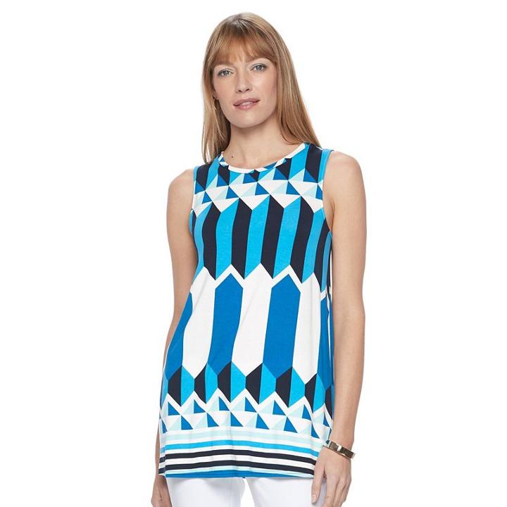 Women's Croft & Barrow&reg; Scoopneck Trapeze Tank Top, Size: Xs, Dark Blue