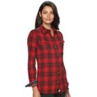 Women's Woolrich Malila Peak Crinkled Flannel Shirt, Size: Small, Dark Red