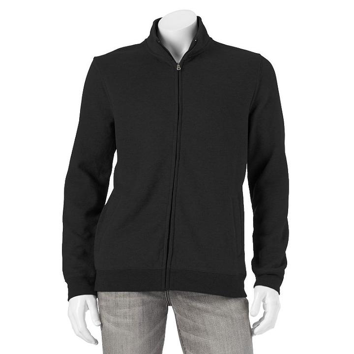 Men's Croft & Barrow&reg; Classic-fit Easy-care Fleece Jacket, Size: Large, Black
