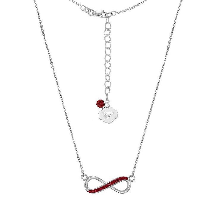 Virginia Tech Hokies Sterling Silver Crystal Infinity Necklace, Women's, Size: 18, Purple